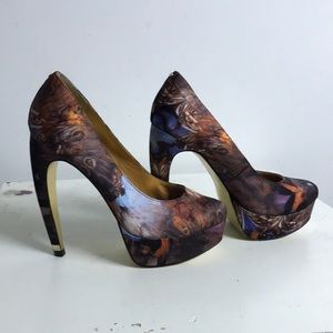 Ted Baker Longley Court satin platform heels pump UK Sz 4